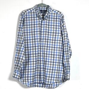 Vineyard Vines Slim Fit Tucker Shirt Mens Sz L Blue Gray Plaid Long Sleeve